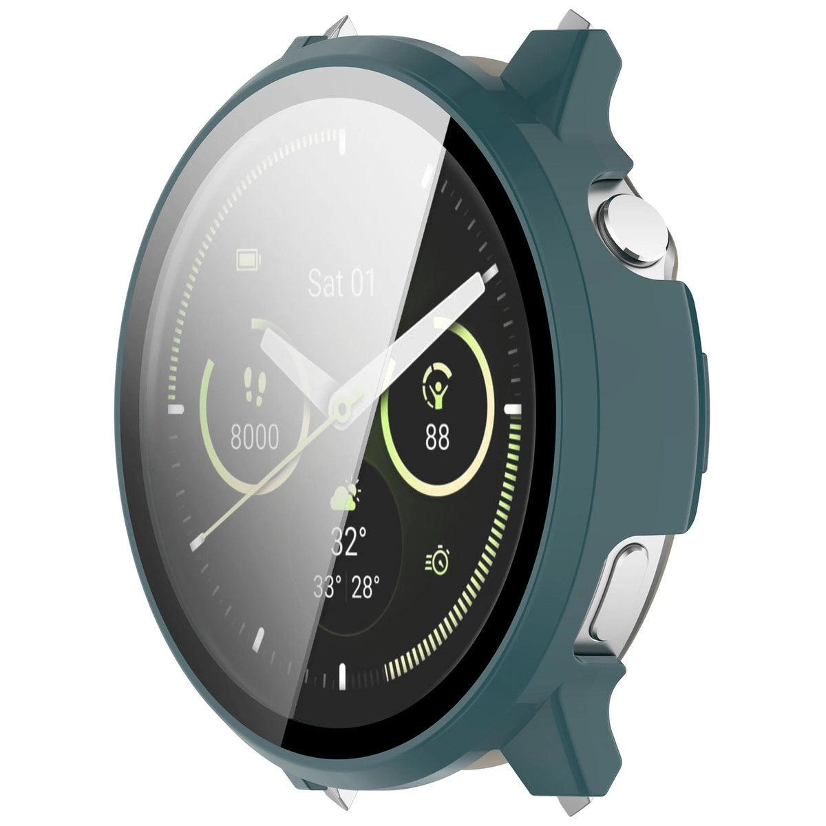 Schutzhülle mit Glas für Garmin Venu 4 41 mm, Bizon Case Watch Adamo, Grün