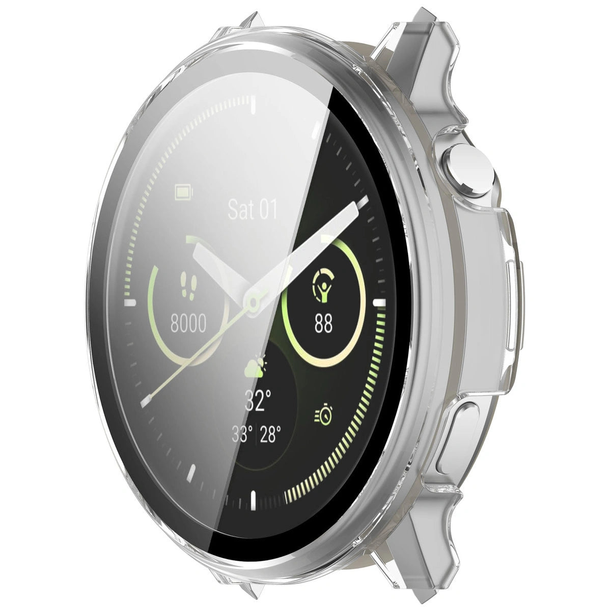 Schutzhülle mit Glas für Garmin Venu 4 45 mm, Bizon Case Watch Adamo, Transparent