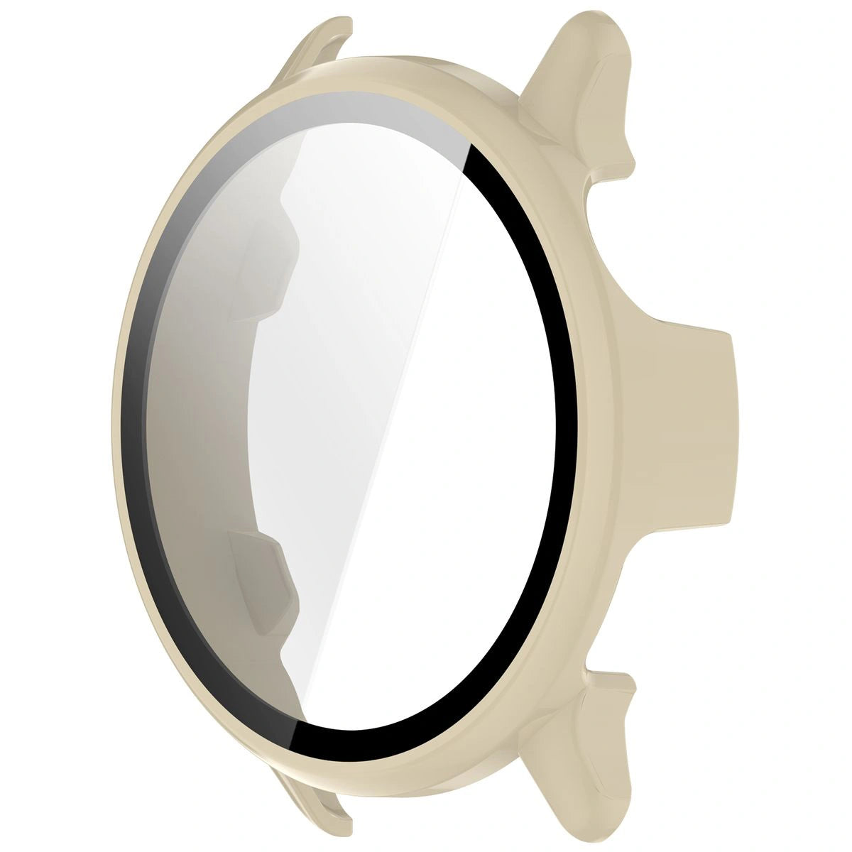 Schutzhülle mit Glas für Garmin Vivoactive 6, Bizon Case+Glass Watch, Beige