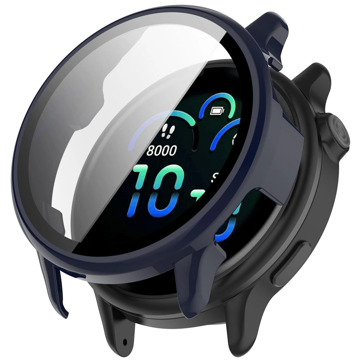 Schutzhülle mit Glas für Garmin Vivoactive 6, Bizon Case+Glass Watch, Blau
