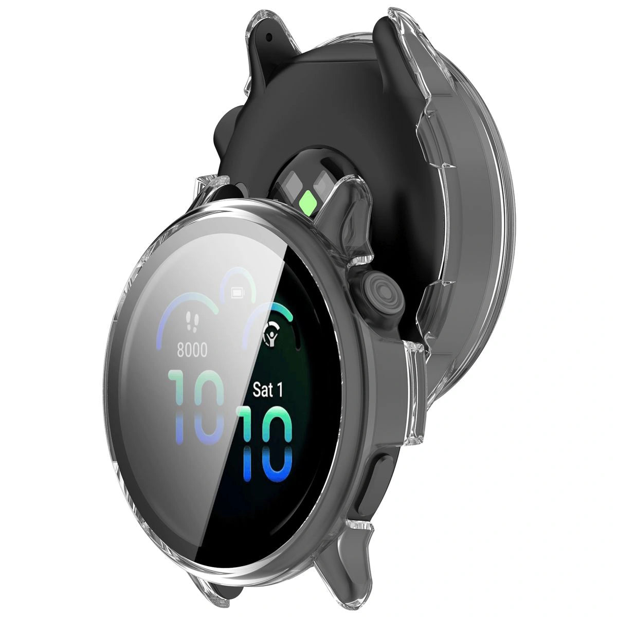 Schutzhülle mit Glas für Garmin Vivoactive 6, Bizon Case+Glass Watch, Trasparent