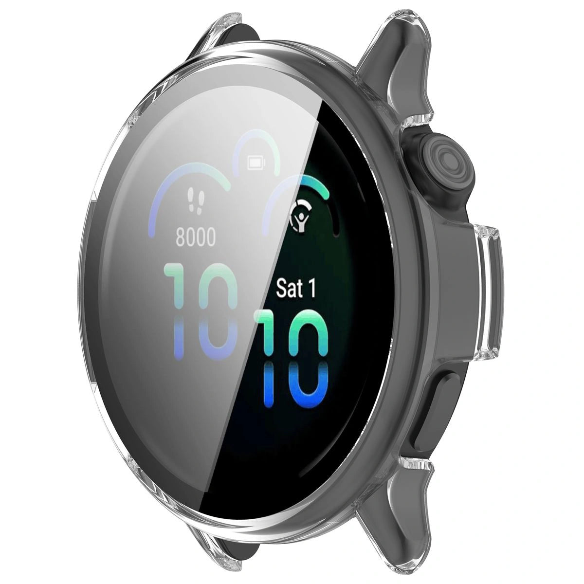 Schutzhülle mit Glas für Garmin Vivoactive 6, Bizon Case+Glass Watch, Trasparent