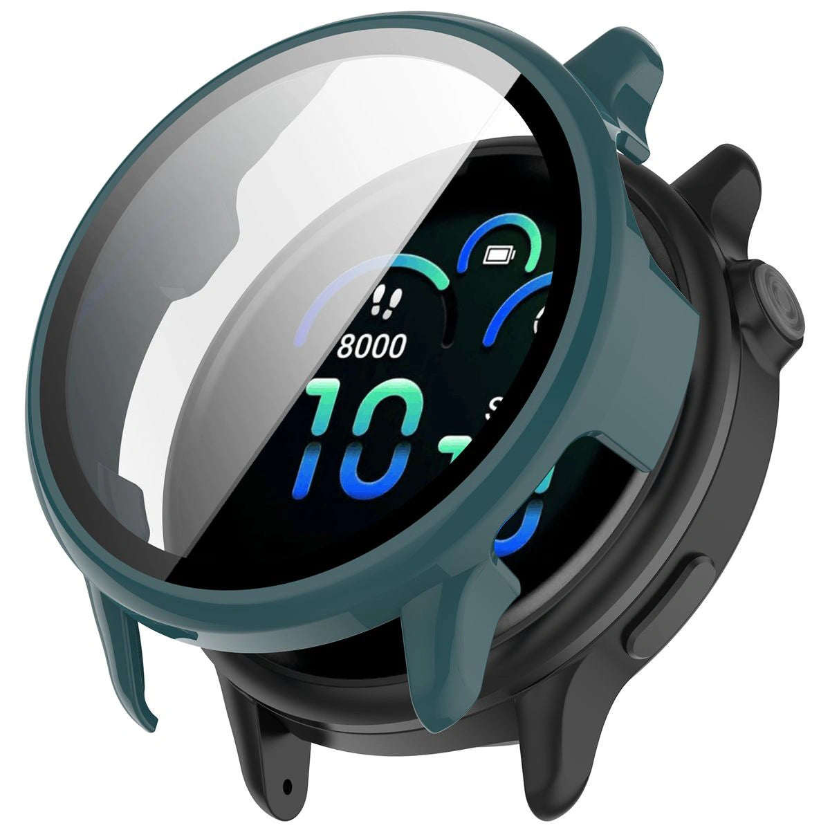 Schutzhülle mit Glas für Garmin Vivoactive 6, Bizon Case+Glass Watch, Grün