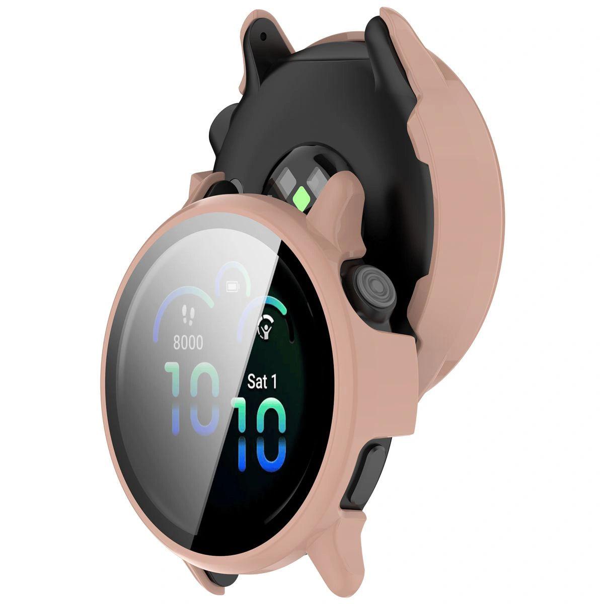 Schutzhülle mit Glas für Garmin Vivoactive 6, Bizon Case+Glass Watch, Rosa