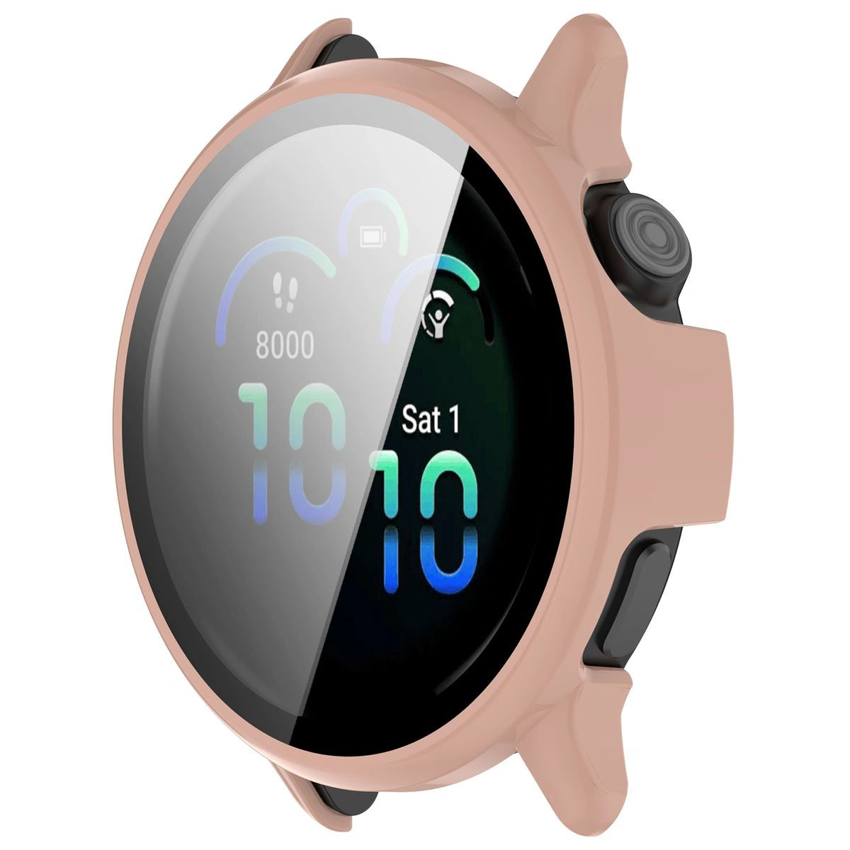 Schutzhülle mit Glas für Garmin Vivoactive 6, Bizon Case+Glass Watch, Rosa