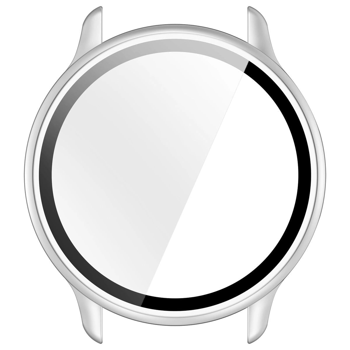 Schutzhülle mit Glas für Garmin Vivoactive 6, Bizon Case+Glass Watch, satiniertes Silbern