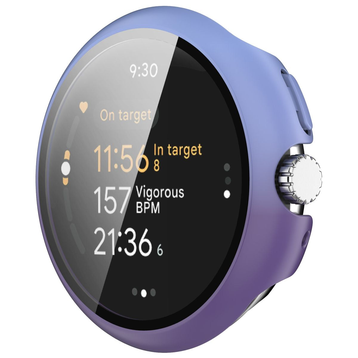 Schutzhülle mit Glas für Google Pixel Watch 3 41mm, Bizon Case Watch Adamo, Blauviolett