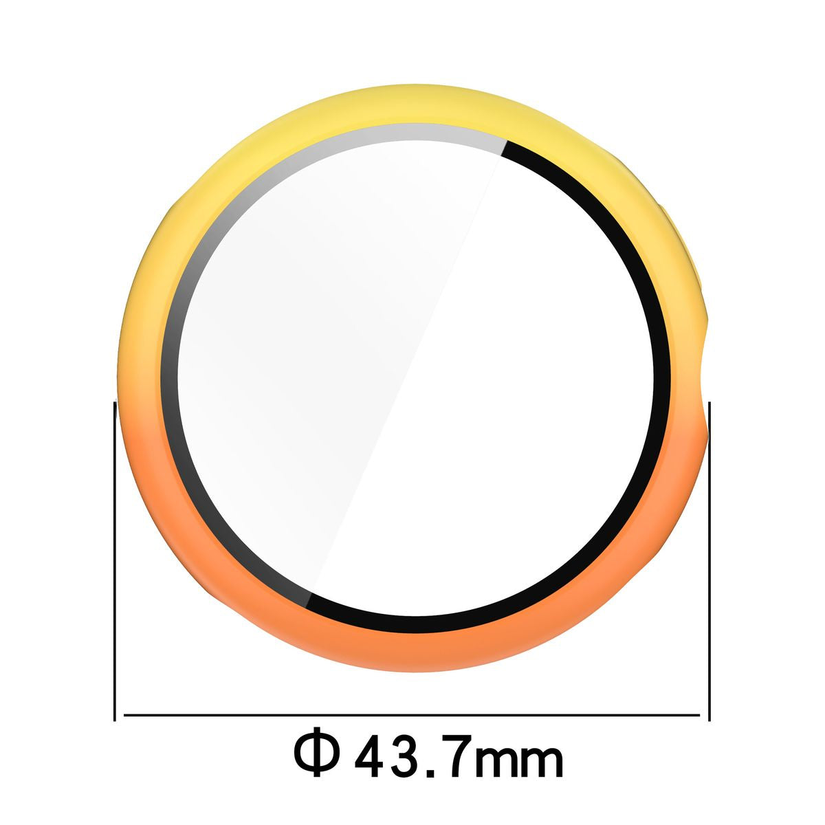 Schutzhülle mit Glas für Google Pixel Watch 3 41mm, Bizon Case Watch Adamo, Gelb-Orange