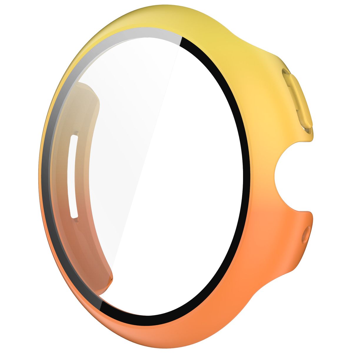 Schutzhülle mit Glas für Google Pixel Watch 3 41mm, Bizon Case Watch Adamo, Gelb-Orange