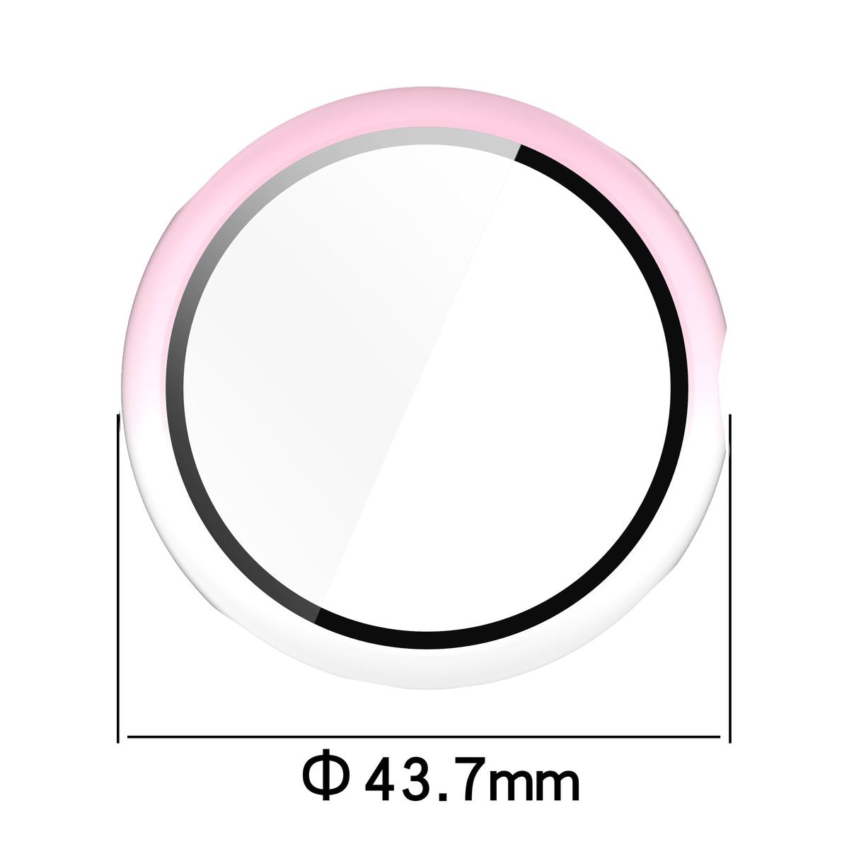 Schutzhülle mit Glas für Google Pixel Watch 3 41mm, Bizon Case Watch Adamo, Weiß-Rosa