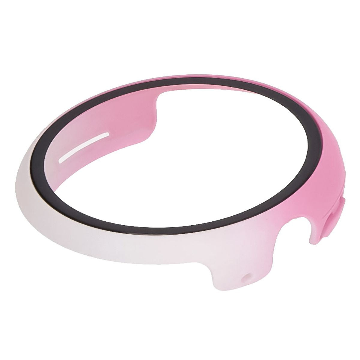 Schutzhülle mit Glas für Google Pixel Watch 3 41mm, Bizon Case Watch Adamo, Weiß-Rosa