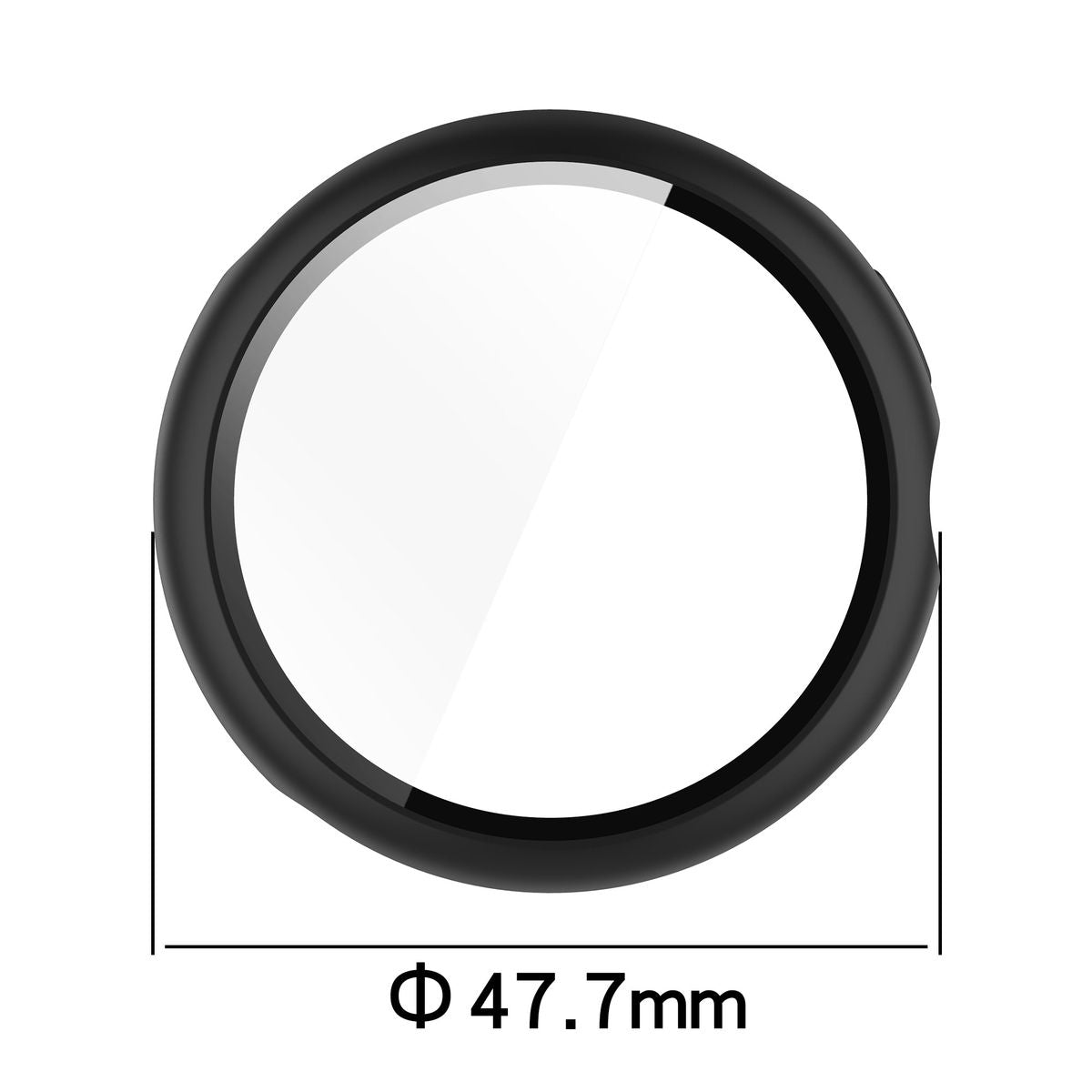 Schutzhülle mit Glas für Google Pixel Watch 3 45mm, Bizon Case Watch Adamo, Schwarz