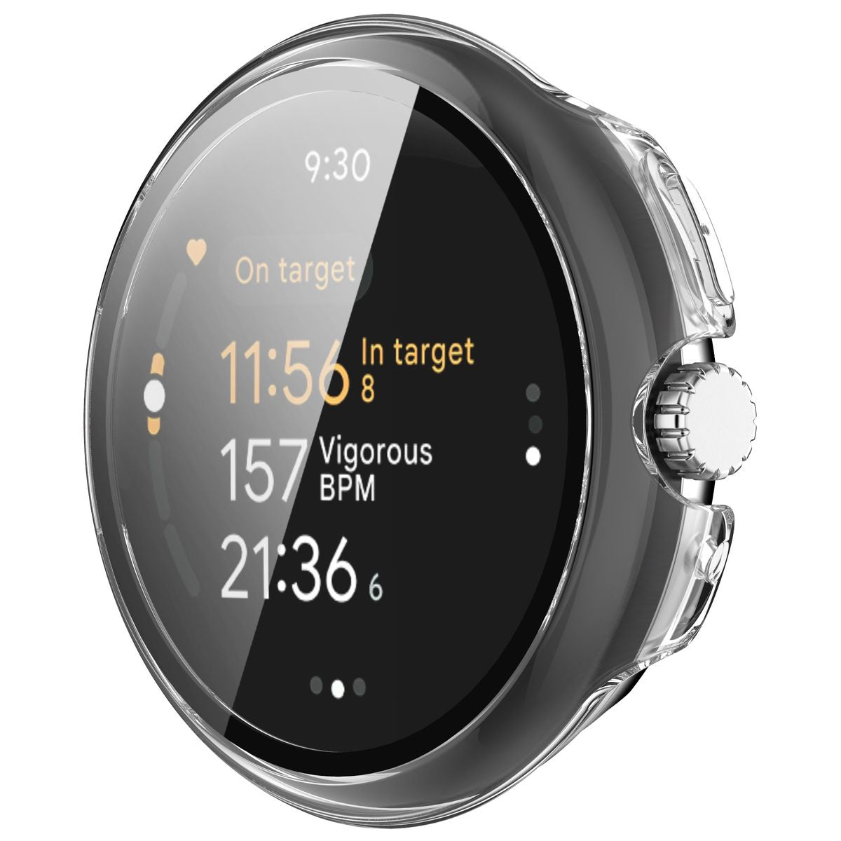 Schutzhülle mit Glas für Google Pixel Watch 3 45mm, Bizon Case+Glass Watch, Transparent