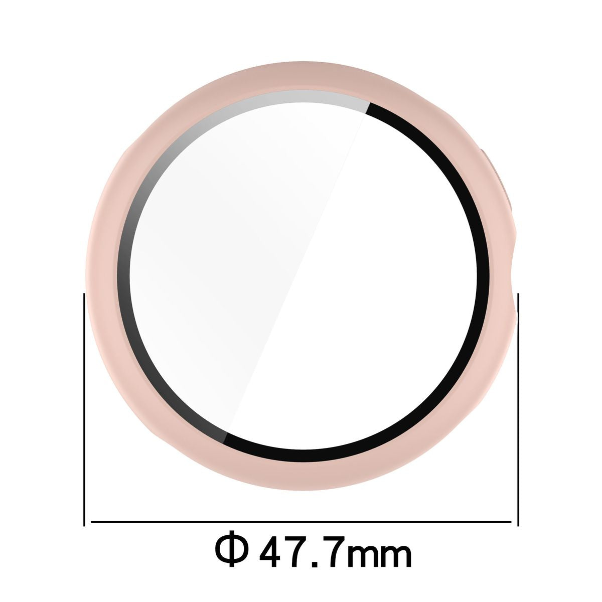 Schutzhülle mit Glas für Google Pixel Watch 3 45mm, Bizon Case Watch Adamo, Rosa