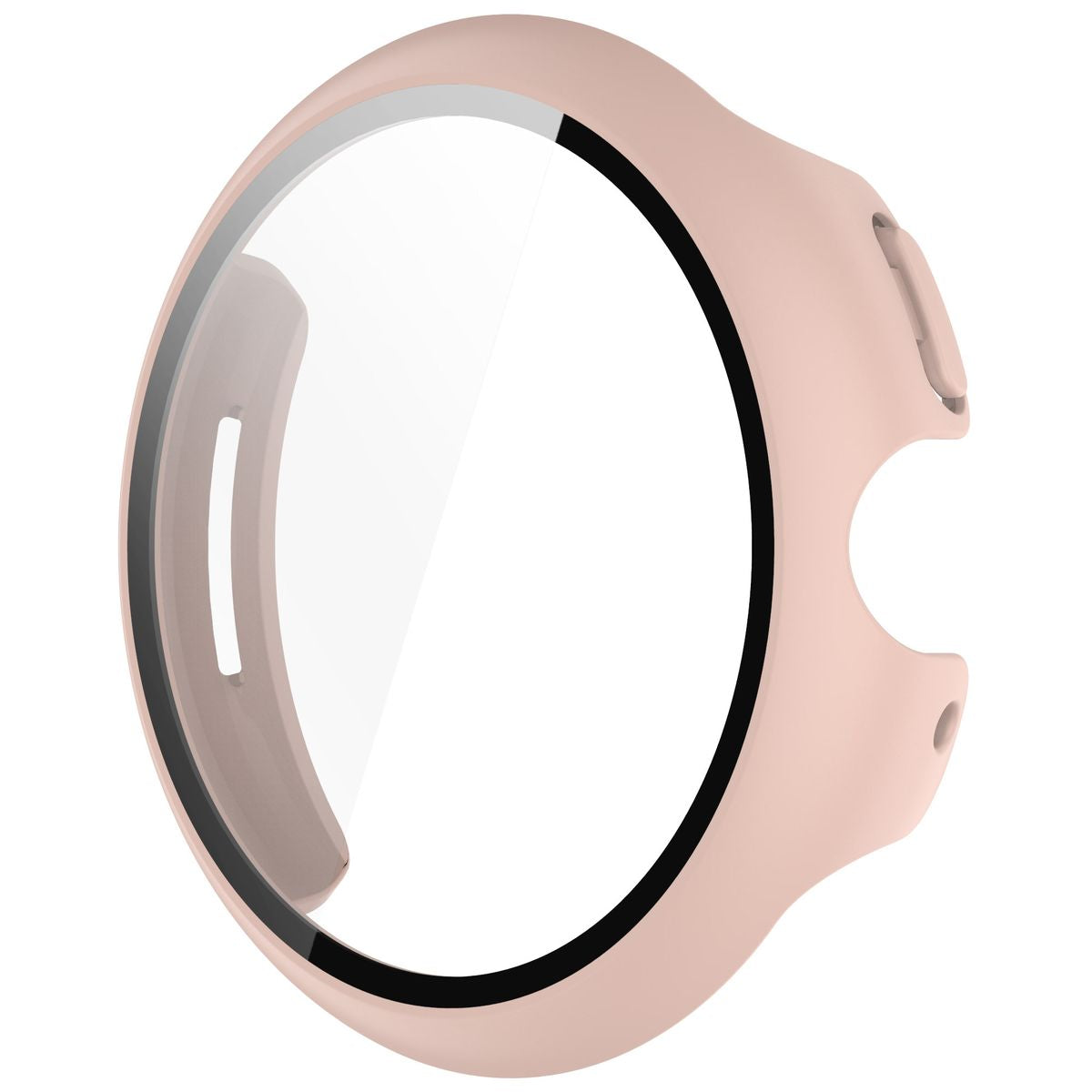 Schutzhülle mit Glas für Google Pixel Watch 3 45mm, Bizon Case Watch Adamo, Rosa