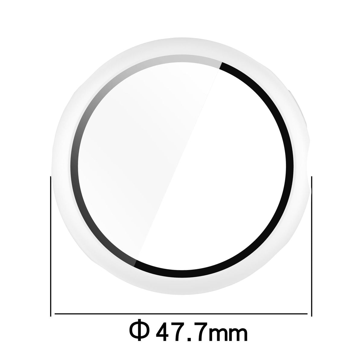 Schutzhülle mit Glas für Google Pixel Watch 3 45mm, Bizon Case Watch Adamo, Weiß