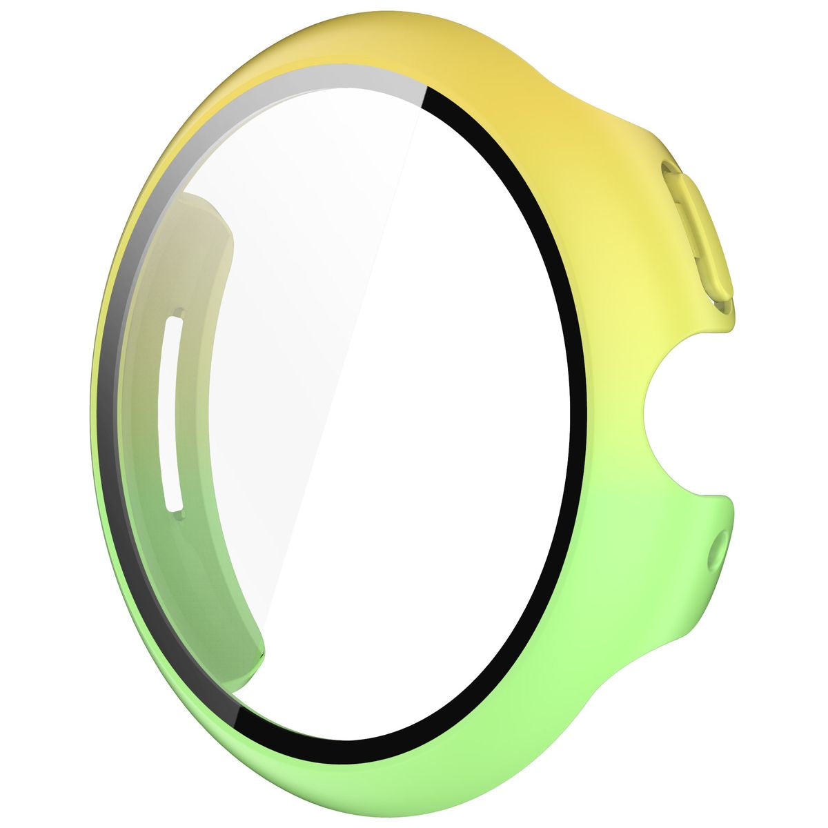Schutzhülle mit Glas für Google Pixel Watch 3 45mm, Bizon Case Watch Adamo, Gelbgrün
