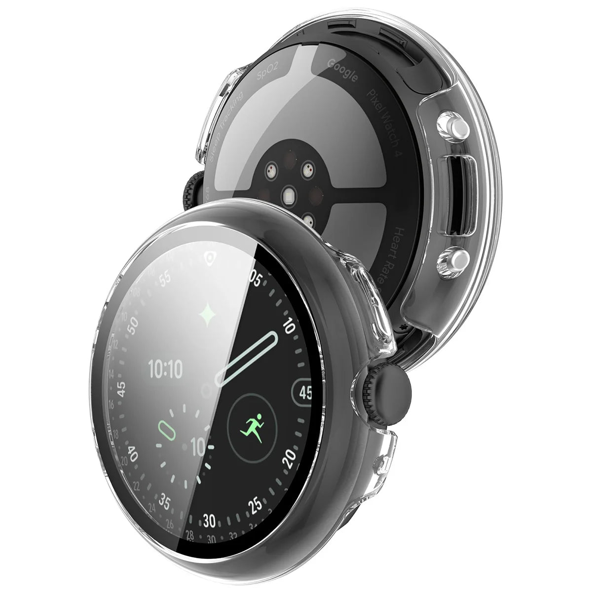Schutzhülle mit Glas für Google Pixel Watch 4 41 mm, Bizon Case Watch Adamo, Transparent