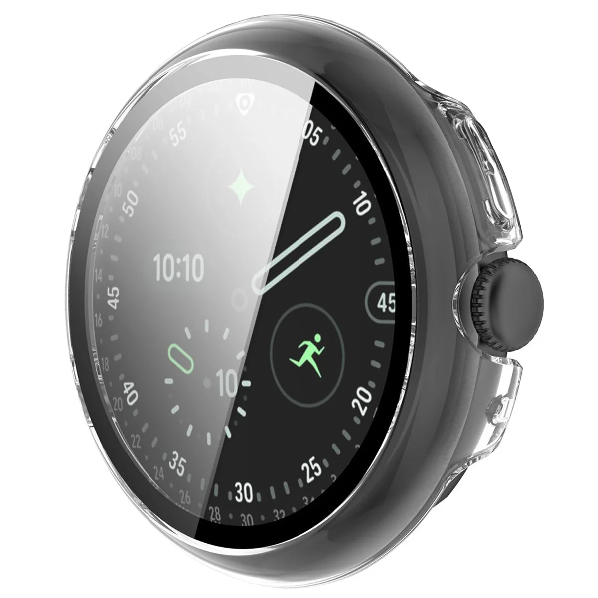 Schutzhülle mit Glas für Google Pixel Watch 4 41 mm, Bizon Case Watch Adamo, Transparent