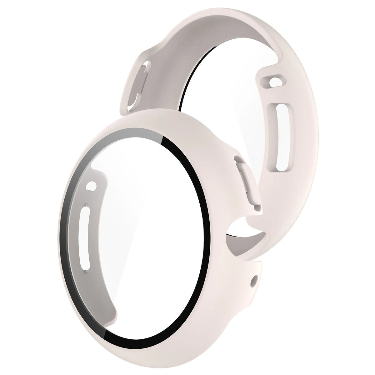 Schutzhülle mit Glas für Google Pixel Watch 4 41 mm, Bizon Case Watch Adamo, Mattbeige