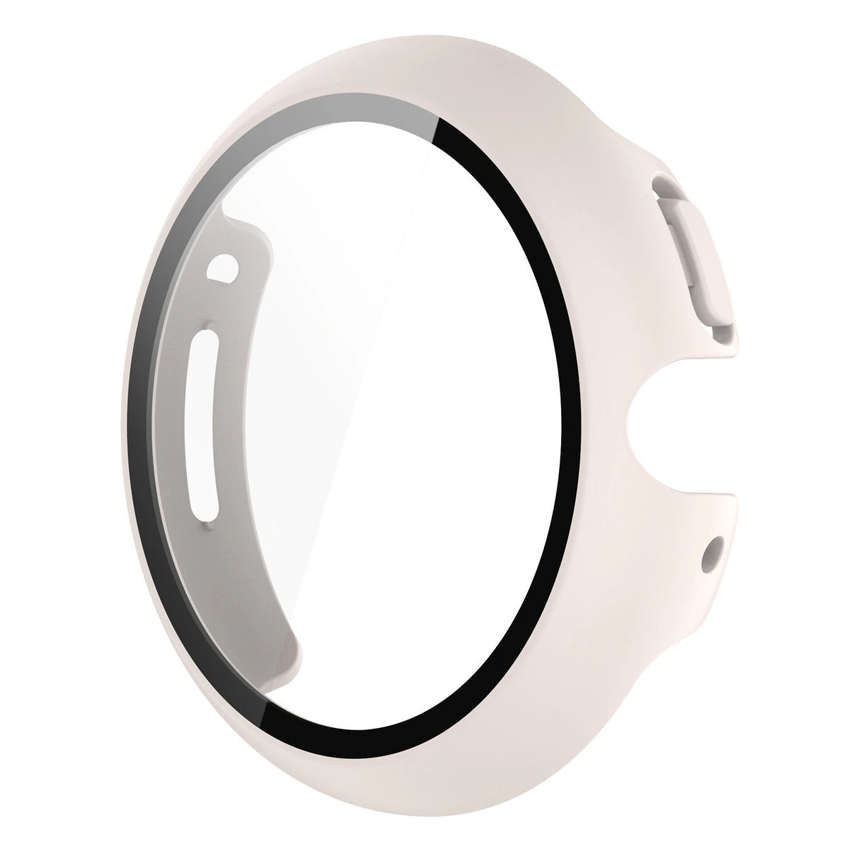 Schutzhülle mit Glas für Google Pixel Watch 4 41 mm, Bizon Case Watch Adamo, Mattbeige