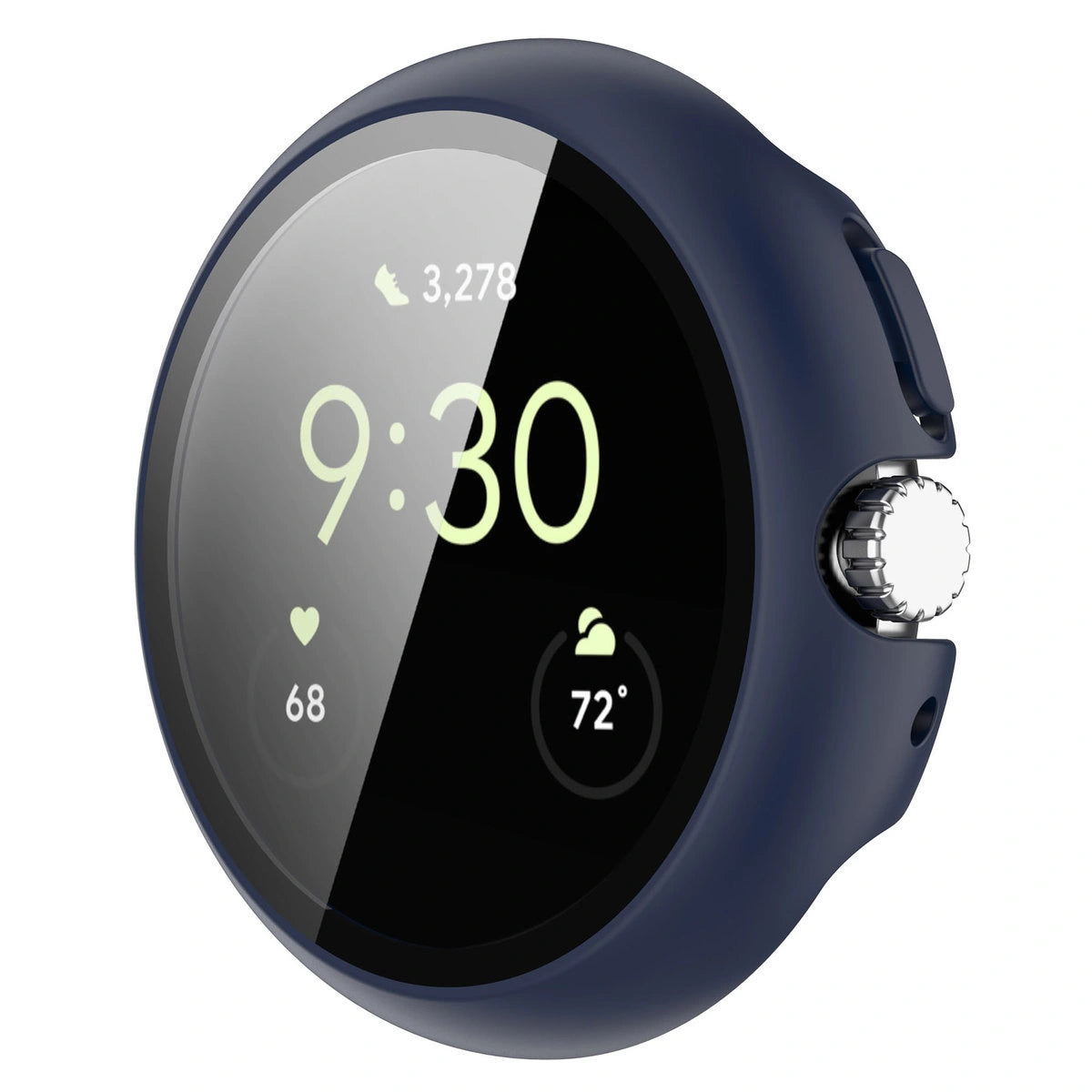Schutzhülle mit Glas für Google Pixel Watch 4 41 mm, Bizon Case Watch Adamo, Matt Dunkelblau