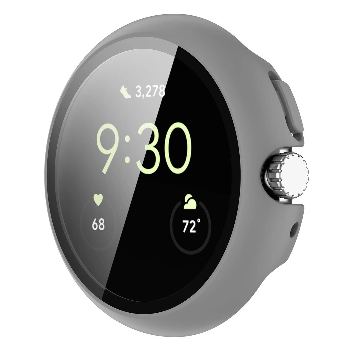 Schutzhülle mit Glas für Google Pixel Watch 4 41 mm, Bizon Case Watch Adamo, Mattgrau