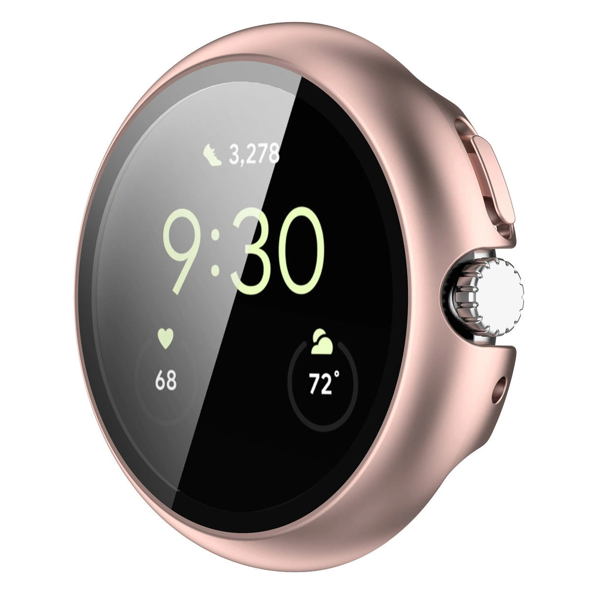 Schutzhülle mit Glas für Google Pixel Watch 4 41 mm, Bizon Case Watch Adamo, Satin Rosa