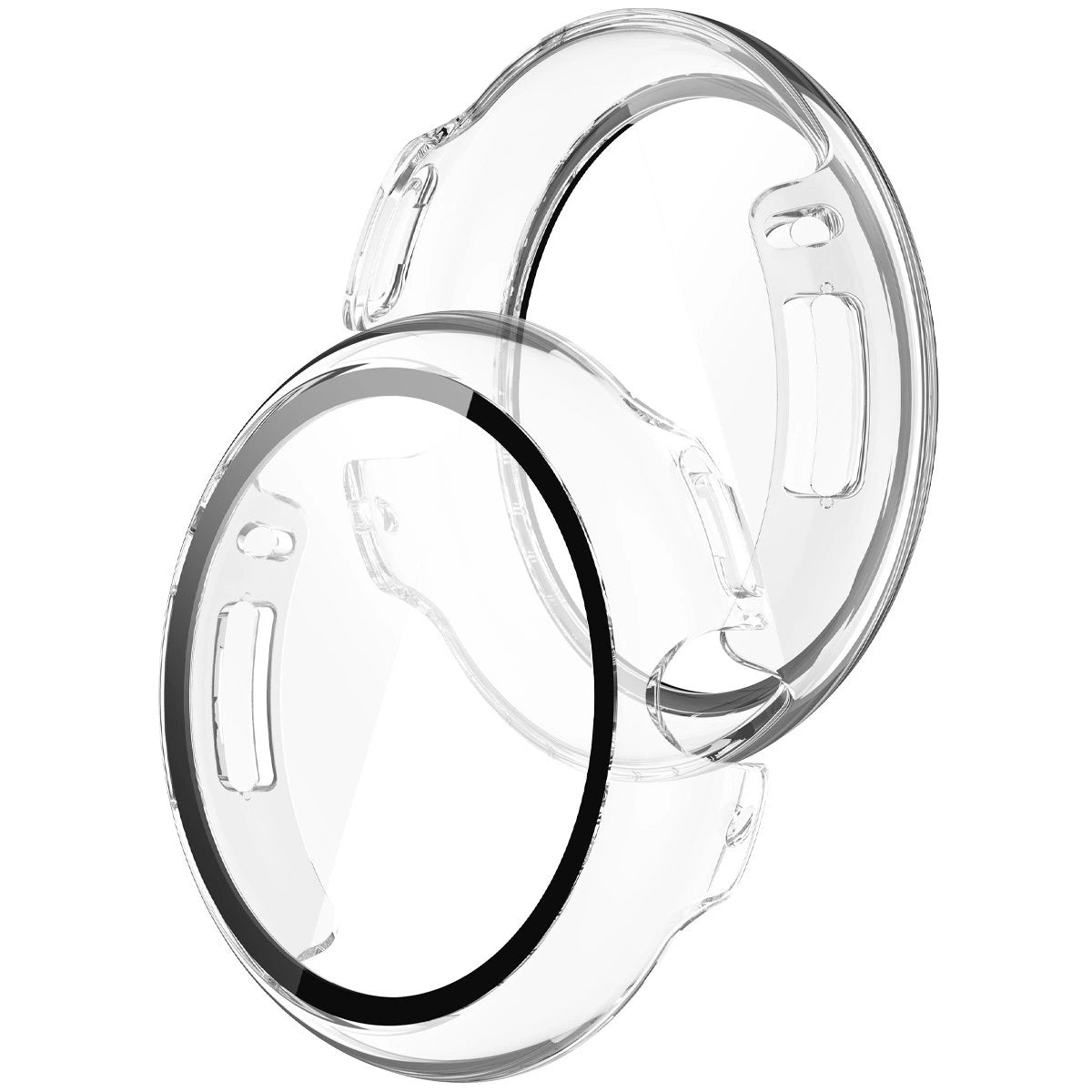 Schutzhülle mit Glas für Google Pixel Watch 4 45 mm, Bizon Case Watch Adamo, Transparent