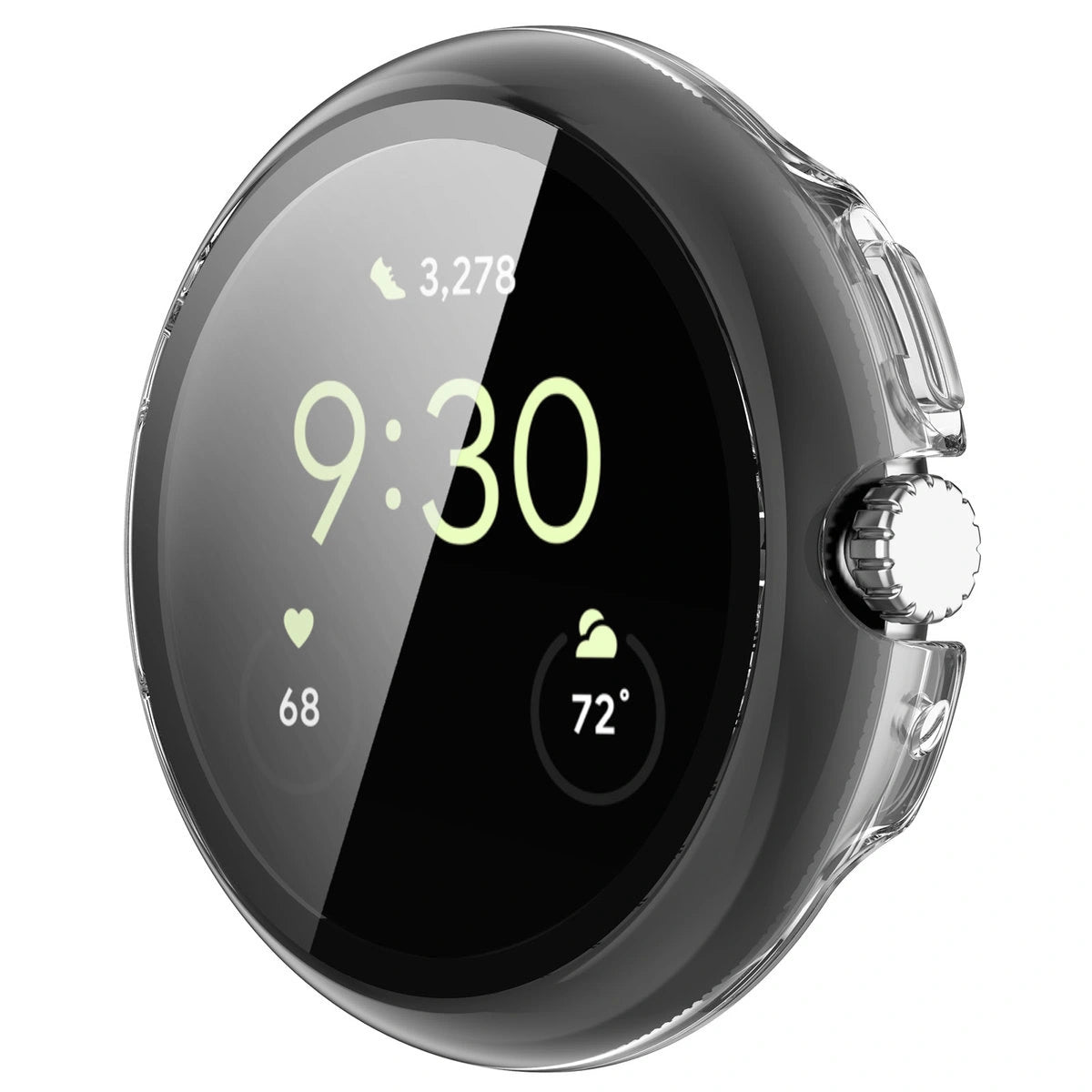 Schutzhülle mit Glas für Google Pixel Watch 4 45 mm, Bizon Case Watch Adamo, Transparent