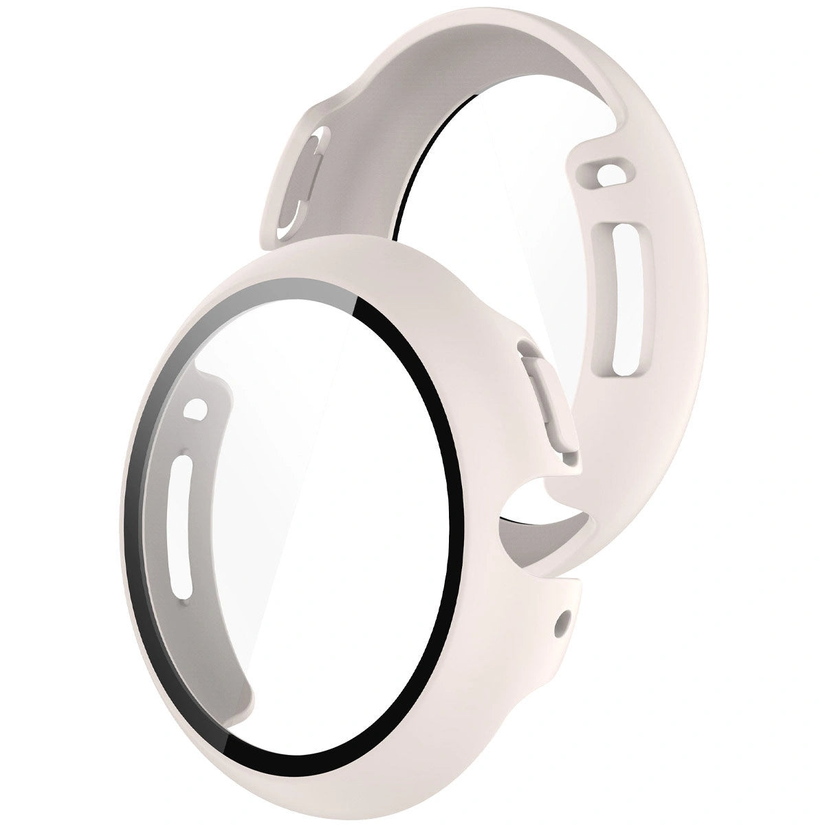Schutzhülle mit Glas für Google Pixel Watch 4 45 mm, Bizon Case Watch Adamo, mattes Beige