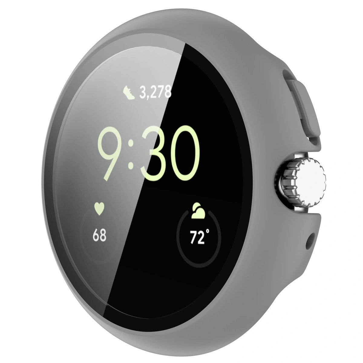 Schutzhülle mit Glas für Google Pixel Watch 4 45 mm, Bizon Case Watch Adamo, mattes Grau