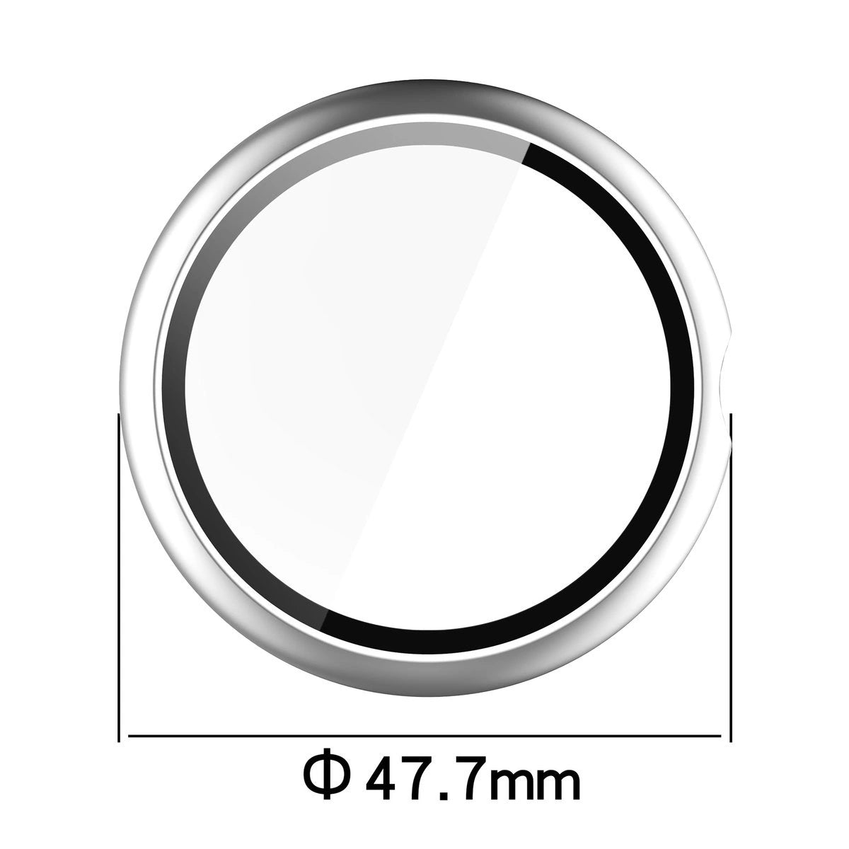 Schutzhülle mit Glas für Google Pixel Watch 4 45 mm, Bizon Case Watch Adamo, mattes Silbern