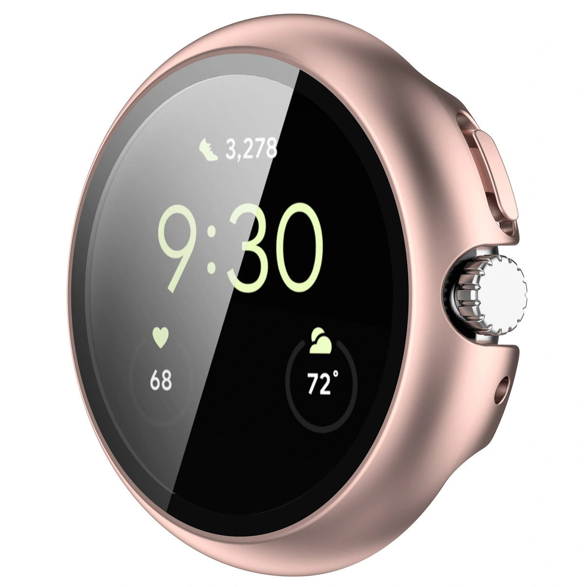 Schutzhülle mit Glas für Google Pixel Watch 4 45 mm, Bizon Case Watch Adamo, Satin Rosa