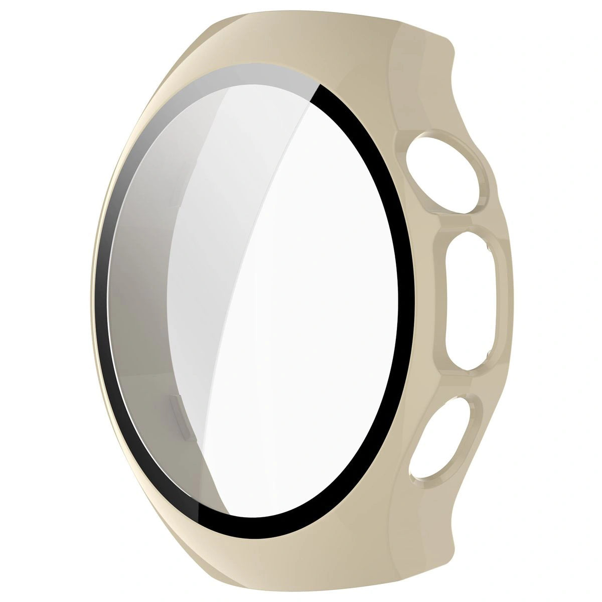 Schutzhülle mit Glas für Huawei Watch 5 42 mm, Bizon Case+Glass Watch, Beige