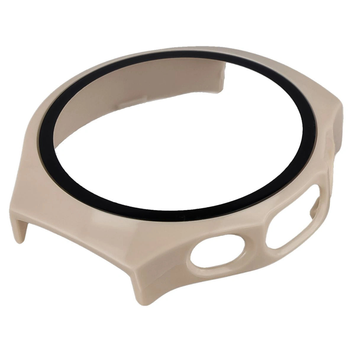 Schutzhülle mit Glas für Huawei Watch 5 42 mm, Bizon Case+Glass Watch, Beige