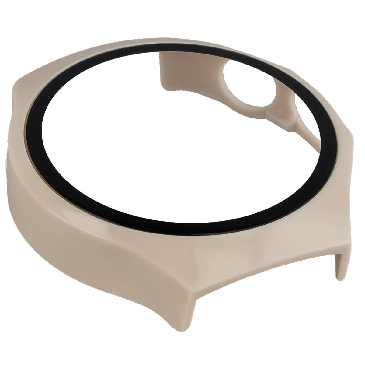 Schutzhülle mit Glas für Huawei Watch 5 42 mm, Bizon Case+Glass Watch, Beige