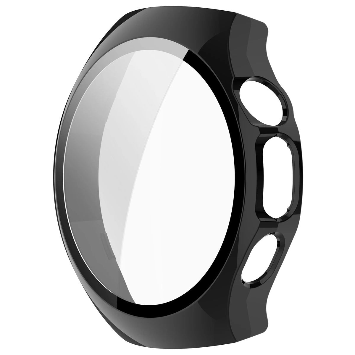 Schutzhülle mit Glas für Huawei Watch 5 42 mm, Bizon Case+Glass Watch, Schwarz