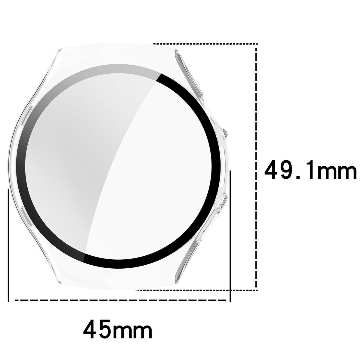 Schutzhülle mit Glas für Huawei Watch 5 42 mm, Bizon Case+Glass Watch, Transparent
