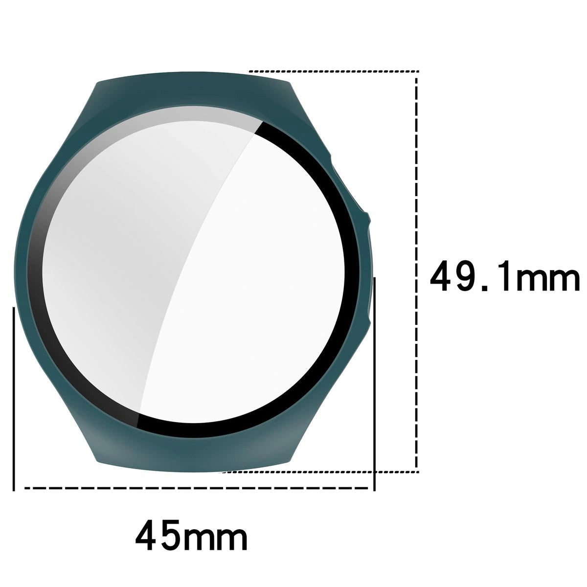 Schutzhülle mit Glas für Huawei Watch 5 42 mm, Bizon Case+Glass Watch, Grün