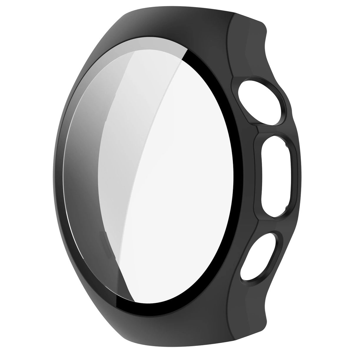 Schutzhülle mit Glas für Huawei Watch 5 42 mm, Bizon Case+Glass Watch, Mattes Schwarz