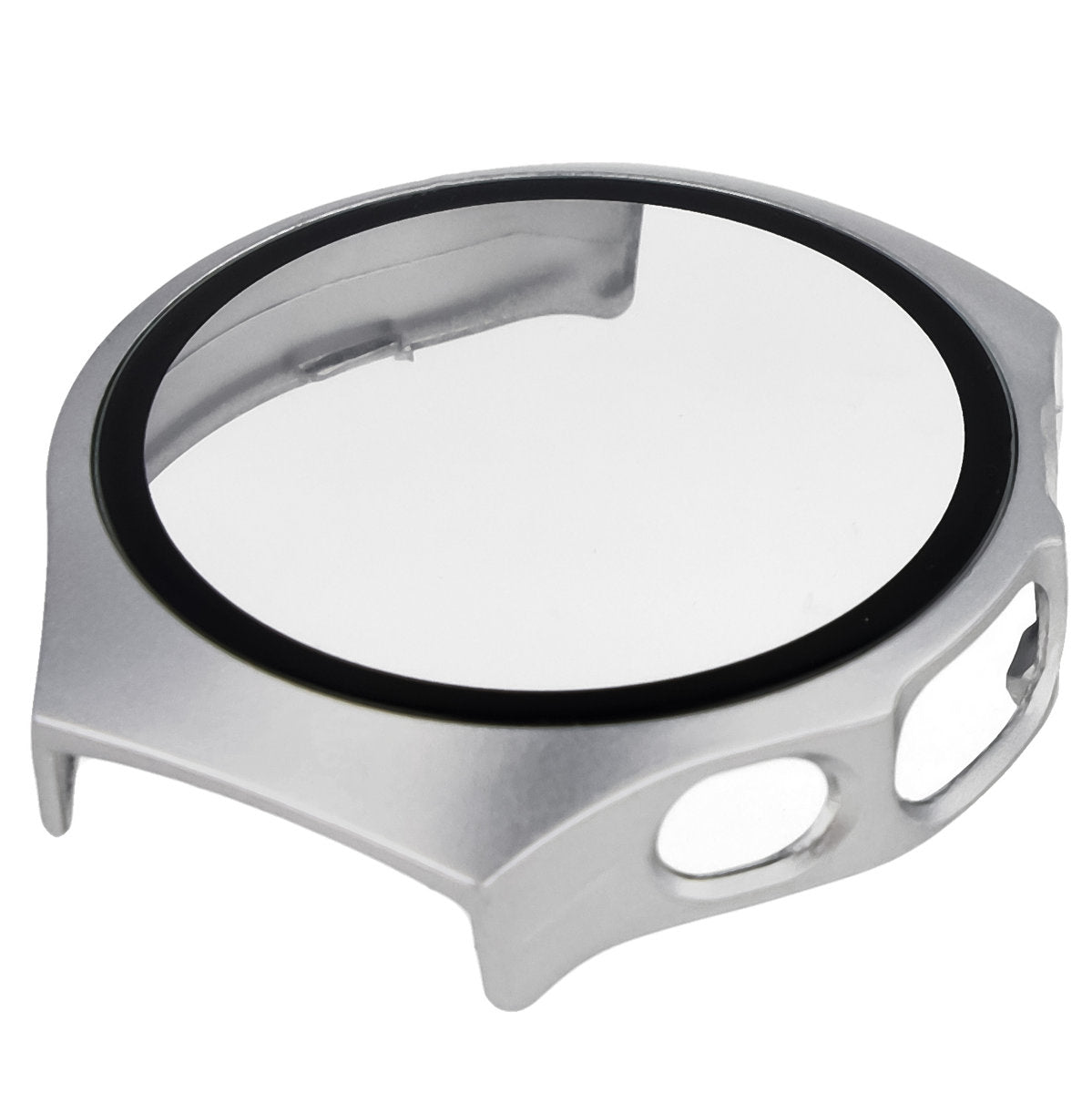Schutzhülle mit Glas für Huawei Watch 5 42 mm, Bizon Case+Glass Watch, Satin Silber