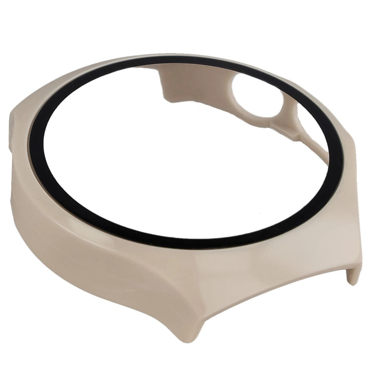 Schutzhülle mit Glas für Huawei Watch 5 46 mm, Bizon Case+Glass Watch, Beige