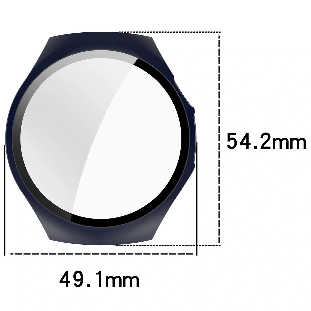 Schutzhülle mit Glas für Huawei Watch 5 46 mm, Bizon Case+Glass Watch, Blau