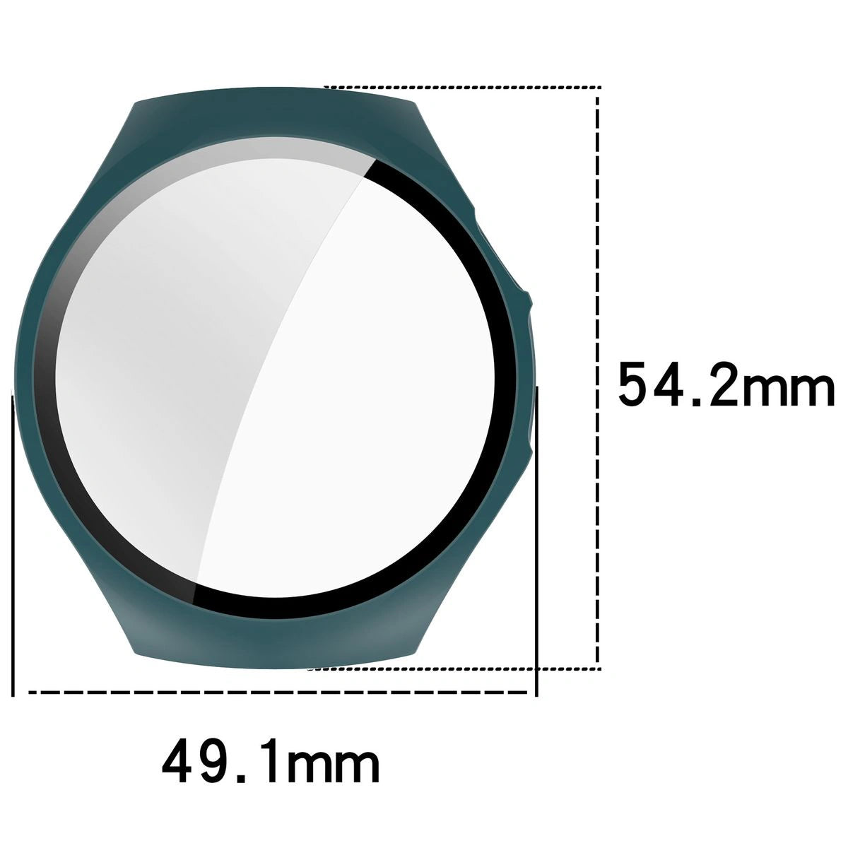 Schutzhülle mit Glas für Huawei Watch 5 46 mm, Bizon Case+Glass Watch, Grün