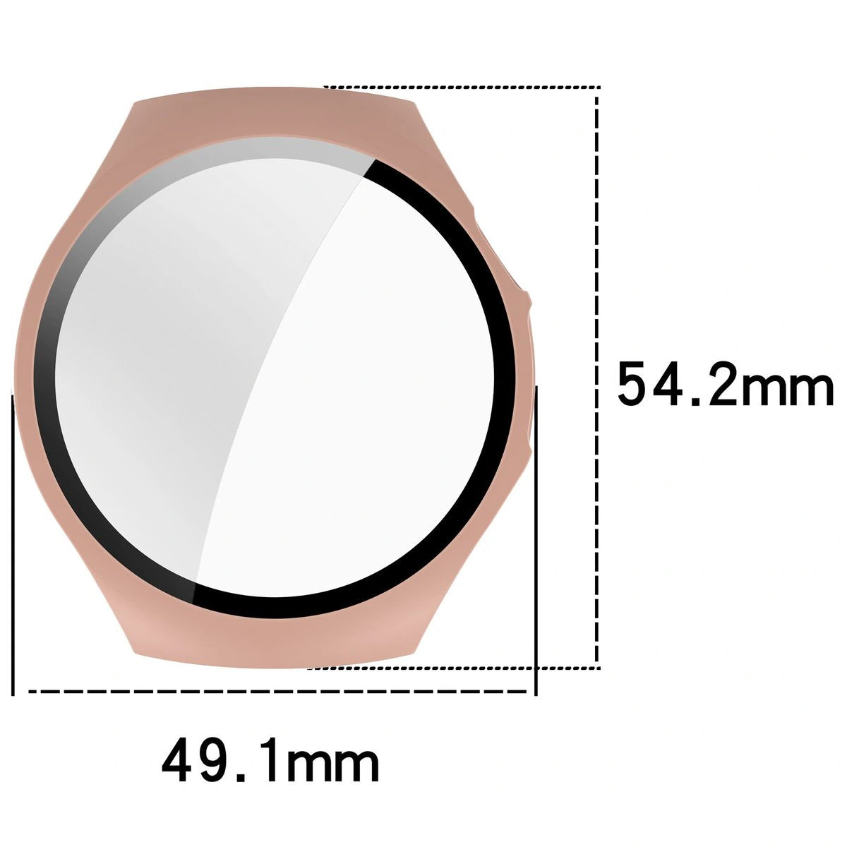 Schutzhülle mit Glas für Huawei Watch 5 46 mm, Bizon Case+Glass Watch, Rosa