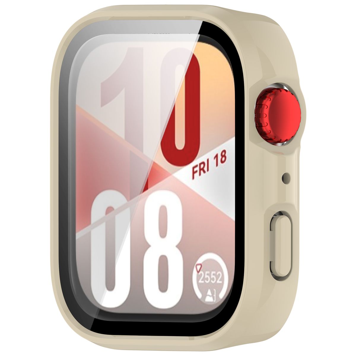Schutzhülle mit Glas für Huawei Watch Fit 4, Bizon Case Watch Adamo, Beige