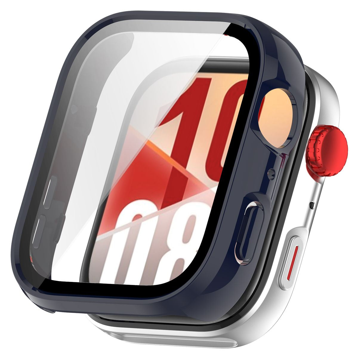 Schutzhülle mit Glas für Huawei Watch Fit 4, Bizon Case Watch Adamo, Blau