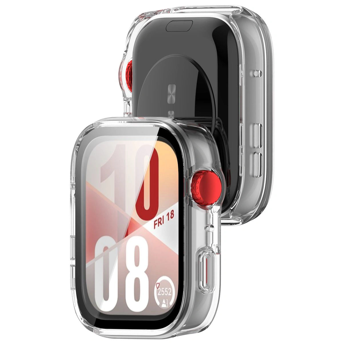 Schutzhülle mit Glas für Huawei Watch Fit 4, Bizon Case+Glass Watch, Transparent