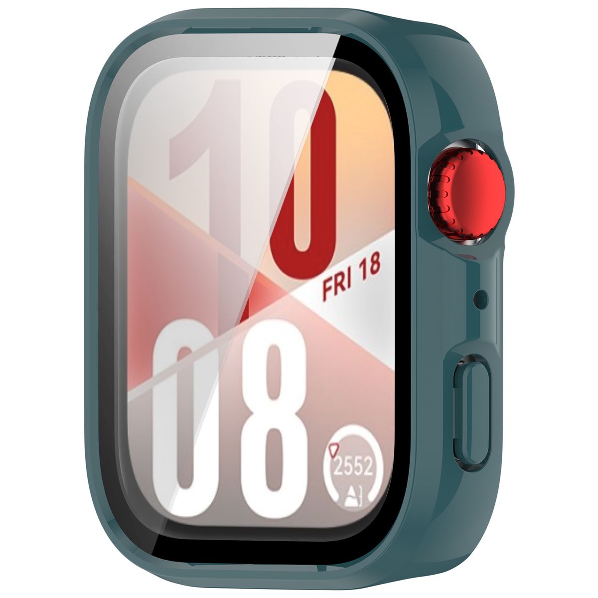 Schutzhülle mit Glas für Huawei Watch Fit 4, Bizon Case+Glass Watch, Grün